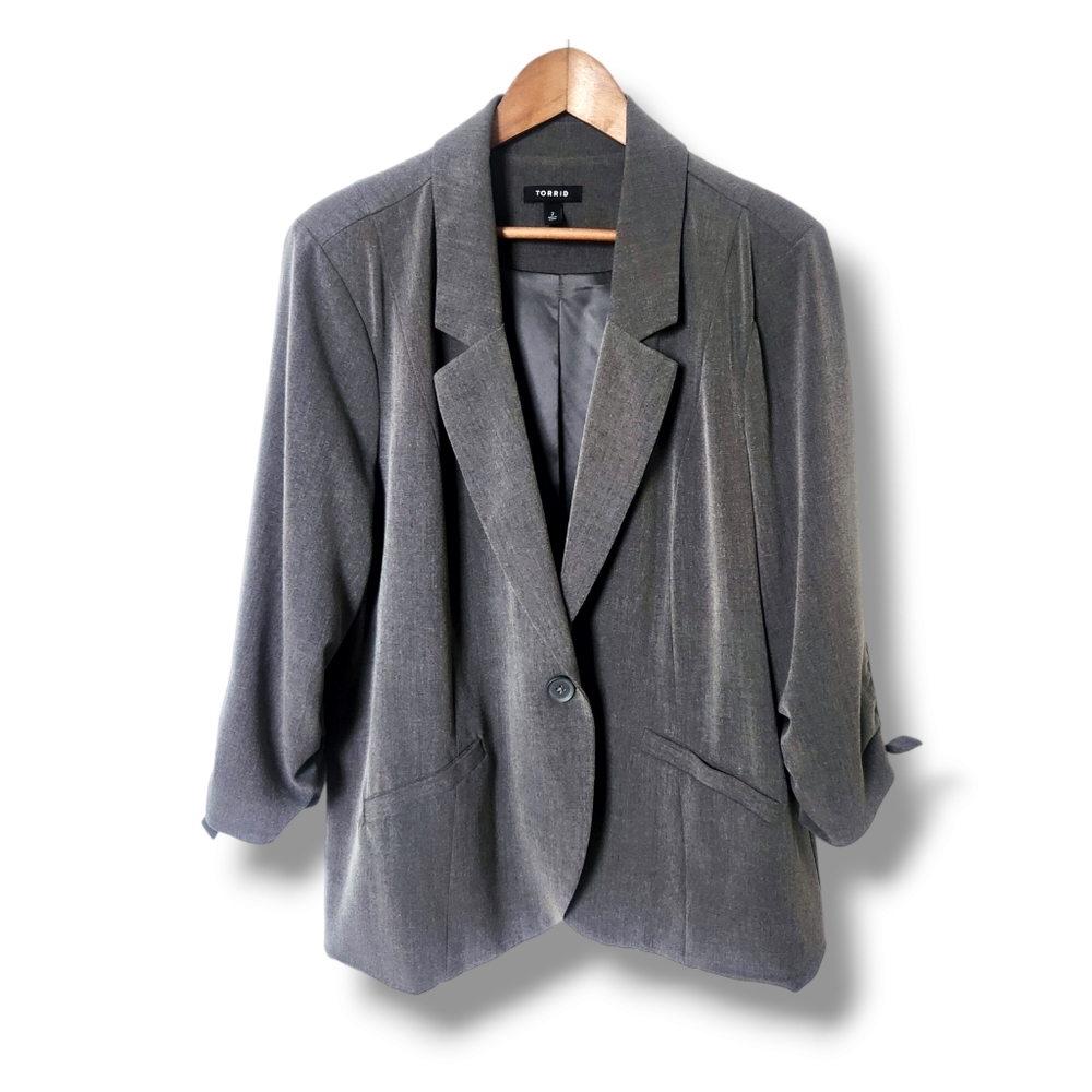 Torrid Gabardine Tie-Cuff Lightweight Blazer | 2X